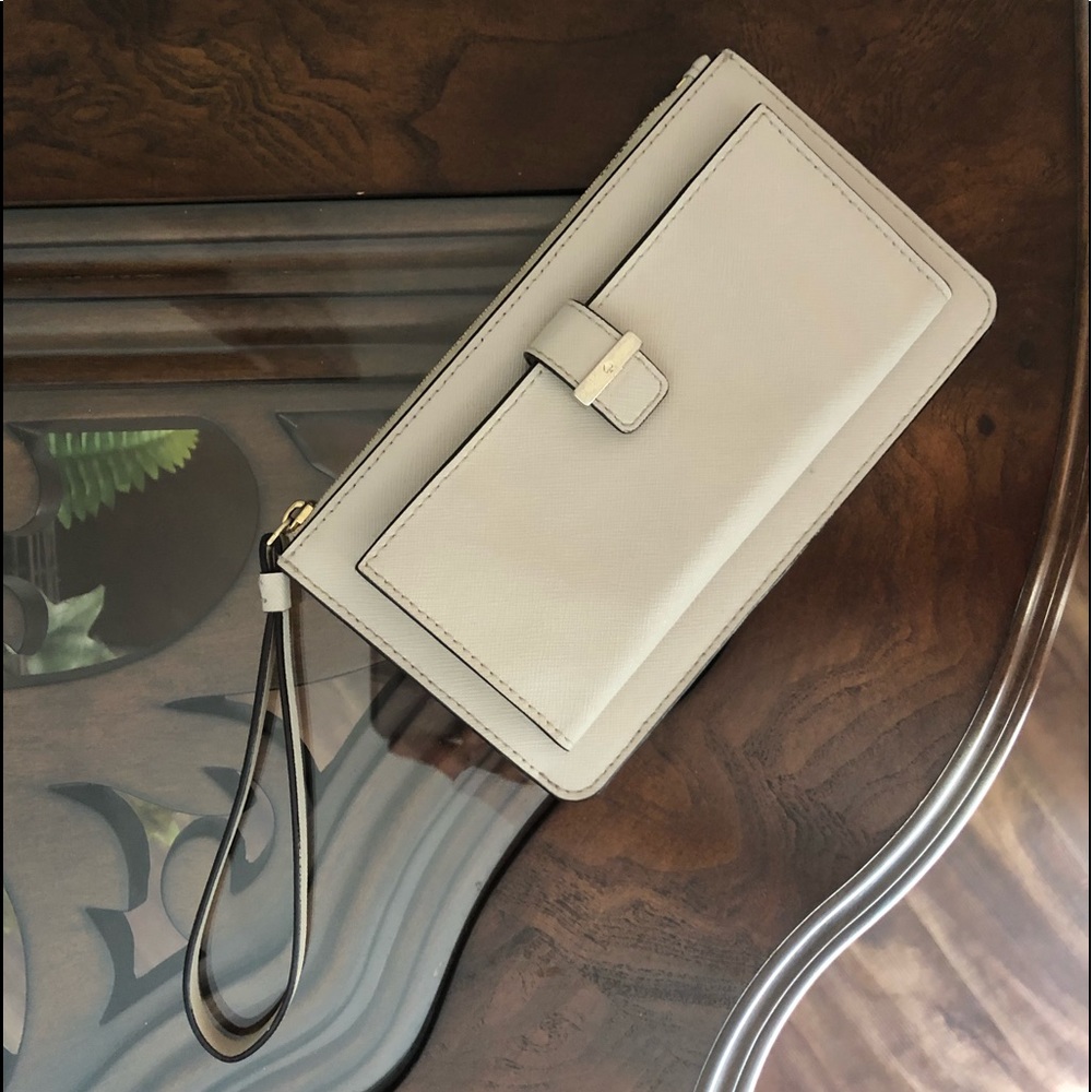 Kate Spade Tan/Cream Wristlet Wallet Cardholder